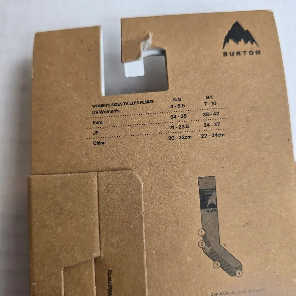Burton Womens Size S/M (4-6.5) Emblem Midweight Socks Summit Taupe